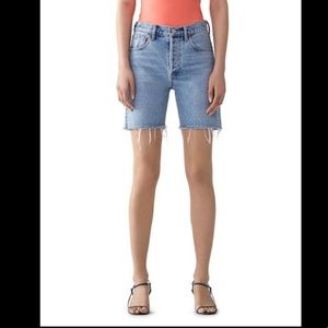 HOLD Agolde high rise denim biker shorts